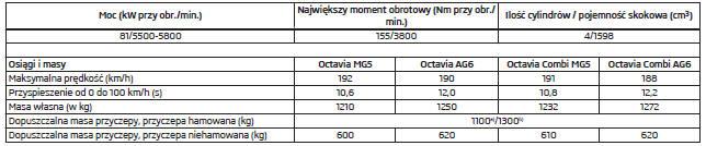 Silnik 1,6 l/81 kW MPI