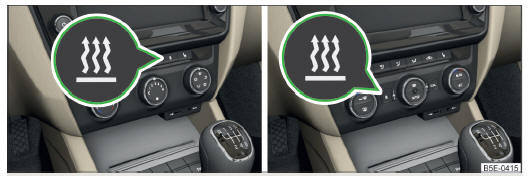 Rys. 124 Przycisk bezpośredniego włączania / wyłączania w zespole obsługowym klimatyzacji / climatronic